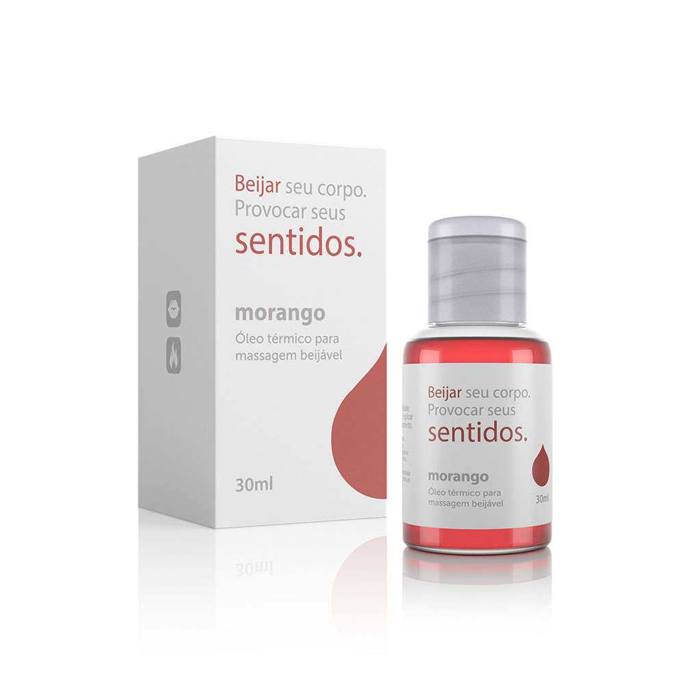 Óleo para massagem beijável linha sentido morango
