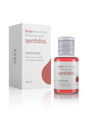 Óleo Beijável Função Hot Sentidos Morango - 30 ml