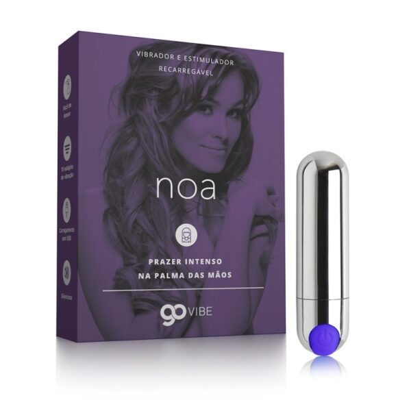 Cápsula Vibratória Noa Multivelocidade Recarregável Go Vibe - A Sós