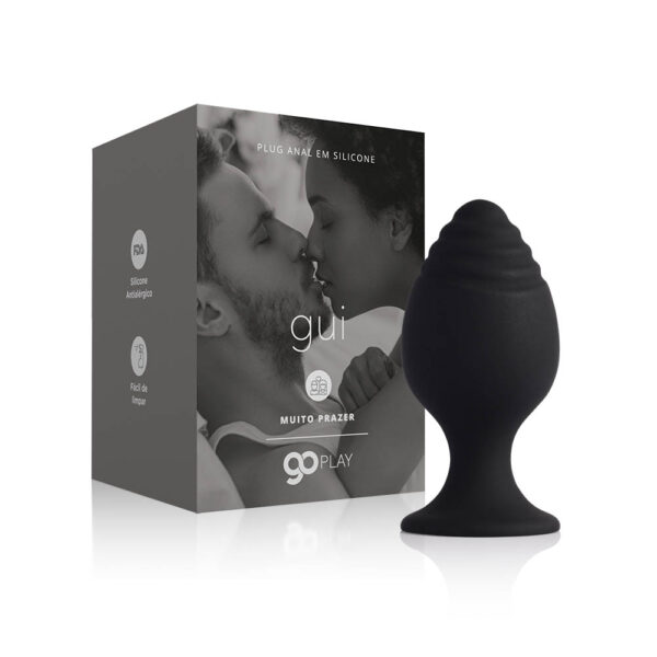 Plug Anal em Silicone Go Play Gui Médio Preto