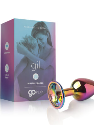 Plug Anal Metal Go Play Gil Furta-Cor - 7 cm x 2,5 cm