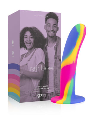 Dildo com Ventosa Go Play Rainbow - 17,4 cm x 3,5 cm