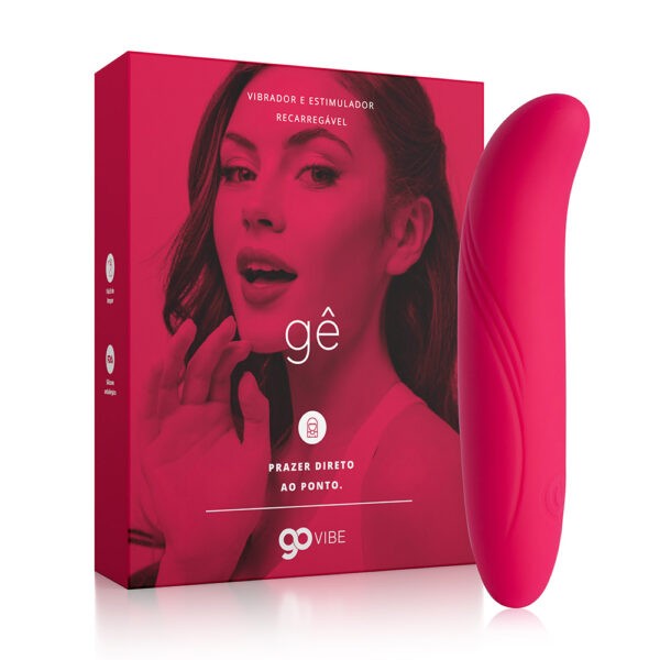 Vibrador Recarregável Go Vibe Gê cor Rosa - 11,5cm x 3cm