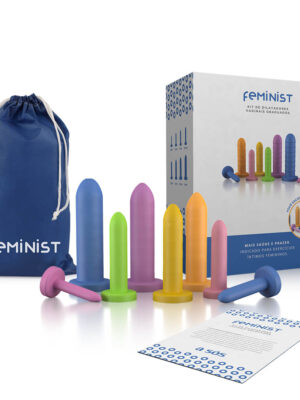 Dilatadores Vaginais Lisos e Coloridos Feminist - 08 unidades