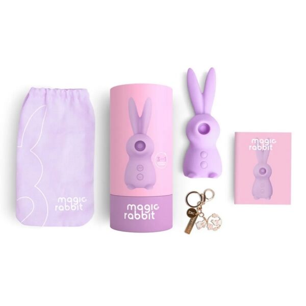 Estimulador de Clitóris Recarregável Magic Rabbit 3 em 1 - Lilás - 08
